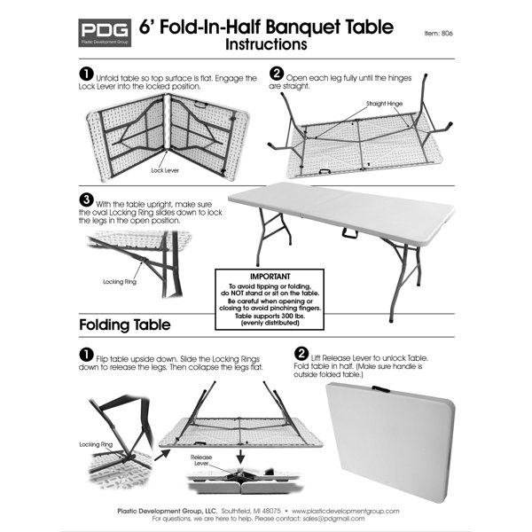 Plastic Development Group 72'' Plastic Rectangular Folding Table